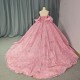 2024 Pink Quinceanera Dresses 3D Flowers Appliques Beading Sequins Sweetheart Ball Gowns Princess Graduation Vestidos De 15 Anos