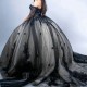 2024 Black Ball Gown Quinceanera Dress Tulle Appliques Flowers Beads With Cape Sweet 15 16 Years Birthday Party Formal