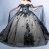 2024 Black Ball Gown Quinceanera Dress Tulle Appliques Flowers Beads With Cape Sweet 15 16 Years Birthday Party Formal