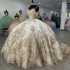 2024 Champagne Ball Gown Quinceanera Dresses Applique Lace Sequins Beading Sweet 15 16 Dress Corset vestidos de 15 anos