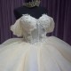 2024 Glitter Ivory Quinceanera Dress Mexican Applique Lace Tull Florals Sweet 15 Dress Sequin Vestidos Para Xv Birthday Party