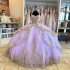 2024 Lavender Sweet 16 Quinceanera Dress Off Shoulder Appliques Lace Beads Princess Party Gown Vestidos De 15 Anos