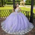 2024 Lilac Quinceanera Dresses Princess Sweet 16 Years Girl Birthday Party Dresses Appliques Lace Tull Vestidos De 15