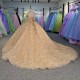 2025 Gold Quinceanera Dress Sweet 15 Evening Dress Crystal Sleeveless Ball Gown Beading Vestido De Niña De Las Flores