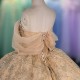 2025 Gold Quinceanera Dress Sweet 15 Evening Dress Crystal Sleeveless Ball Gown Beading Vestido De Niña De Las Flores