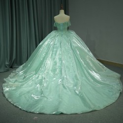 2025 Green Quinceanera Dress Sweet 15 Evening Dress Crystal Sleeveless Ball Gown Beading Vestido De Nina De Las Flores