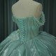 2025 Green Quinceanera Dress Sweet 15 Evening Dress Crystal Sleeveless Ball Gown Beading Vestido De Nina De Las Flores