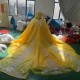 2025 Luxurious Exquisite Women Beaded Quinceanera Dresses Lace Bride Gowns V Neck Long Sleeve Robe De Mariée Customized