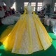 2025 Luxurious Exquisite Women Beaded Quinceanera Dresses Lace Bride Gowns V Neck Long Sleeve Robe De Mariée Customized