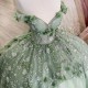 3DFloral Light Green Quinceanera Dresses Ball Gowns for Women Tulle Vestidos De 15 Off Shoulder Prom Dress with Train Sweet 16