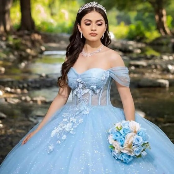 Asulla Off The Shoulder Quinceanera Dress Long Puffy Princess Sweet 16 Ball Gowns Lace Appliques