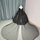 Black Sweetheart Quinceanera Dresses Ball Gown Off The Shoulder Tulle Organza Beads Crystal Cape Sleeve vestidos de quinceanera