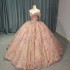 Crystals Beading Sleeveless Quinceanera Dresses Ball Gown Floral Sequins 15 Years Birthday Princess Party vestidos 15 anos