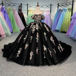 Customized Vestidos De XV Anos Sequin Quinceanera Dresses Scoop Appliques Sweet 16 Birthday Ball Gown Party Dress