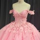 Glamorous Organza Quincenera Dresses Ball Gown Off the Shouler Appliques Corset Chapel Train Vestido De 15 Customised