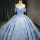 Glamorous Velvet Quincenera Dresses Ball Gown Off the Shouler Appliques Chapel Train Sweetheart vestido de 15 anos