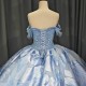 Glamorous Velvet Quincenera Dresses Ball Gown Off the Shouler Appliques Chapel Train Sweetheart vestido de 15 anos