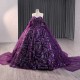 Jancember International Brand New Evening Dress for Women Organza Sequins Bow Ball Gown