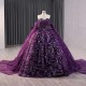 Jancember International Brand New Evening Dress for Women Organza Sequins Bow Ball Gown