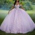 Mexico Lavender Off The Shoulder Ball Gown Quinceanera Dress Appliques Lace Beaded Birthday Party Gowns Sweet 16 vestidos de 15