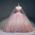 Pink Quinceanera Dress Fashion Organza Party Dress Luxury Spring Diamonds Tassel Ruffles vestidos de festa