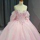 Pink Shiny Sweetheart Quinceanera Dress Off Shoulder Sequined Lace Bow Beads Court Train Bow vestido 15 anos quinceanera