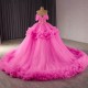 Princess Sweet 15 16 Dresses Ballgown Prom Dress Off Shoulder Quinceanera Dress 2024 Floral Lace Beads Dresses robes de soiree