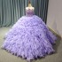 Purple Quinceanera Dress Ball Gown 2024 For Sweet 16 Girl Beading Appliues Strapless Graduation Party Princess Gowns