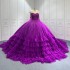 Purple Quinceanera Dress Sweet 15 Evening Dress Crystal Sleeveless Ball Gown Beading Vestido De Quinceanera