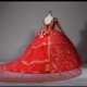 Red Quinceanera Dress Fashion Organza Party Dress Luxury Spring Diamonds Tassel Ruffles vestidos de festa