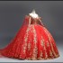 Red Quinceanera Dress Fashion Organza Party Dress Luxury Spring Diamonds Tassel Ruffles vestidos de festa