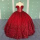 Red Quinceanera Dresses Sweet 15 Dress Off Shoulder Applique Beaded Prom Gown Ball Gown Party Wear vestido de 15 anos