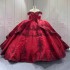 Red Quinceanera Dress Sweet 15 Evening Dress Crystal Sleeveless Ball Gown Beading Vestido De Quinceanera