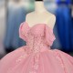 Scoop Neck Customized Quinceanera Dresses Sweep Train Short Sleeve Beauty Pageant Prom Gowns vestido de 15 años