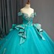 Sequin Quinceanera Dresses with Flower Appliques Off-the-shoulder for 15 Anos Princess Customized Ball Gown