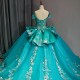 Sequin Quinceanera Dresses with Flower Appliques Off-the-shoulder for 15 Anos Princess Customized Ball Gown