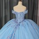 Sexy Sweetheart Quinceanera Dresses Ball Gown Romantic Beading Lace-like Off the Shoulder Sweet 16 Dresses Wedding Gown