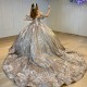 Sexy Sweetheart Shiny Quinceanera Dress Ball Gown Beads Crystal Appliques Lace 3DFlower Off the Shoulder Corset Vestido De 15