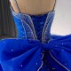 Shiny Bule Quinceanera Dress Ball Gown Spaghetti Straps Beaded Crystal V-neck Mexican Corset Sweet 16 Vestidos De 15 Anos