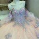 Shiny Pink Quinceanera Dress Lace Applique Sequins Beading Flower Mexican Off the Shoulder Sweet 16 Vestidos De XV 15 Anos