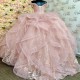 Shiny Pink Quinceanera Dresses Cathedral Train Princess Corset Appliques Lace Beads Off the Shoulder Vestidos De 15 Anos