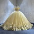 Sleeveless Yellow Quinceanera Dress Sweet 15 Evening Dress Crystal Ball Gown Off Shoulder Beading Vestido De Quinceanera