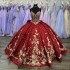 Spaghetti Strap Ball Gown Red Quinceanera Dresses 2024 Sweet 16 Princess Appliqued Lace Beads Party Gowns Vestido De 15 Anos