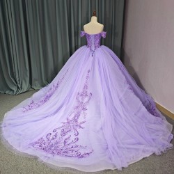 Sparkling Purple Sweetheart Quinceanera Dress 2024 Appliques Beads Party Sweet Ball Gown Graduation Prom Gowns vestidos 15 anos