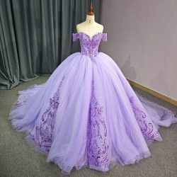 Sparkling Purple Sweetheart Quinceanera Dress 2024 Appliques Beads Party Sweet Ball Gown Graduation Prom Gowns vestidos 15 anos