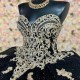 Sparkly Black Off The Shoulder Ball Gown Quinceanera Dress Applique Beaded Birthday Prom Dresses For Girl Lace Up Back