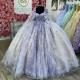 Sparkly Lavender Princess Ball Gown Quinceanera Dresses 2024 Appliques Lace Beads Sweetheart Sequined Vestidos De 15 Anos