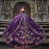 Sparkly Purple Ball Gown Quinceanera Dress 2024 Sweetheart Applique Lace Bead Birthday Party Sweet 16 Vestidos De 15 Anos