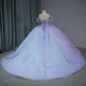 Sweet Charming Purple Quinceanera Dresses For 16th Year Girl Floral Lace Up 15 Party Prom Gown Vestidos De XV Anos