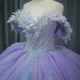 Sweet Charming Purple Quinceanera Dresses For 16th Year Girl Floral Lace Up 15 Party Prom Gown Vestidos De XV Anos